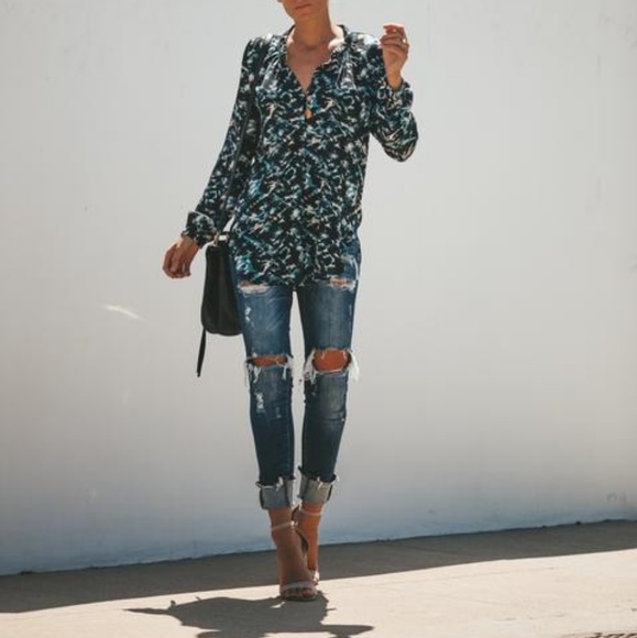 Ocean Wave Blouse Chiffon Silky - Picture 4 of 7